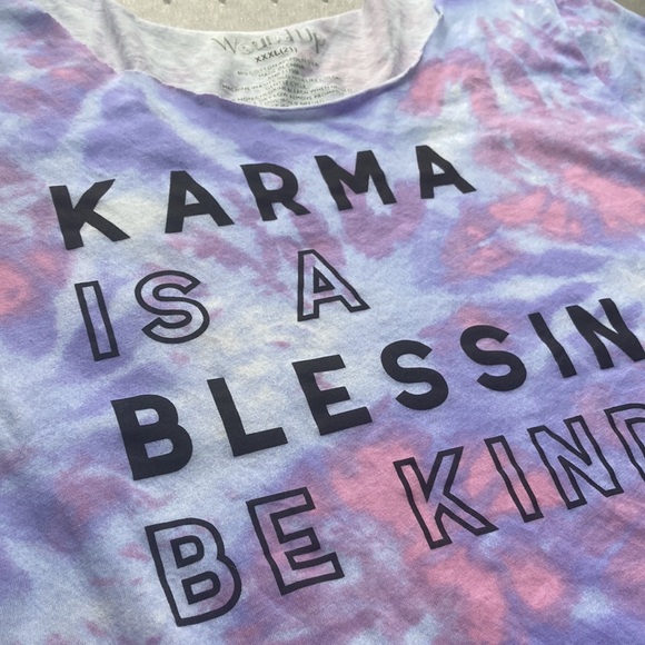 Wound up xxxl size 21 karma is a blessing tie-dye T-shirt. Great condition - Picture 5 of 9